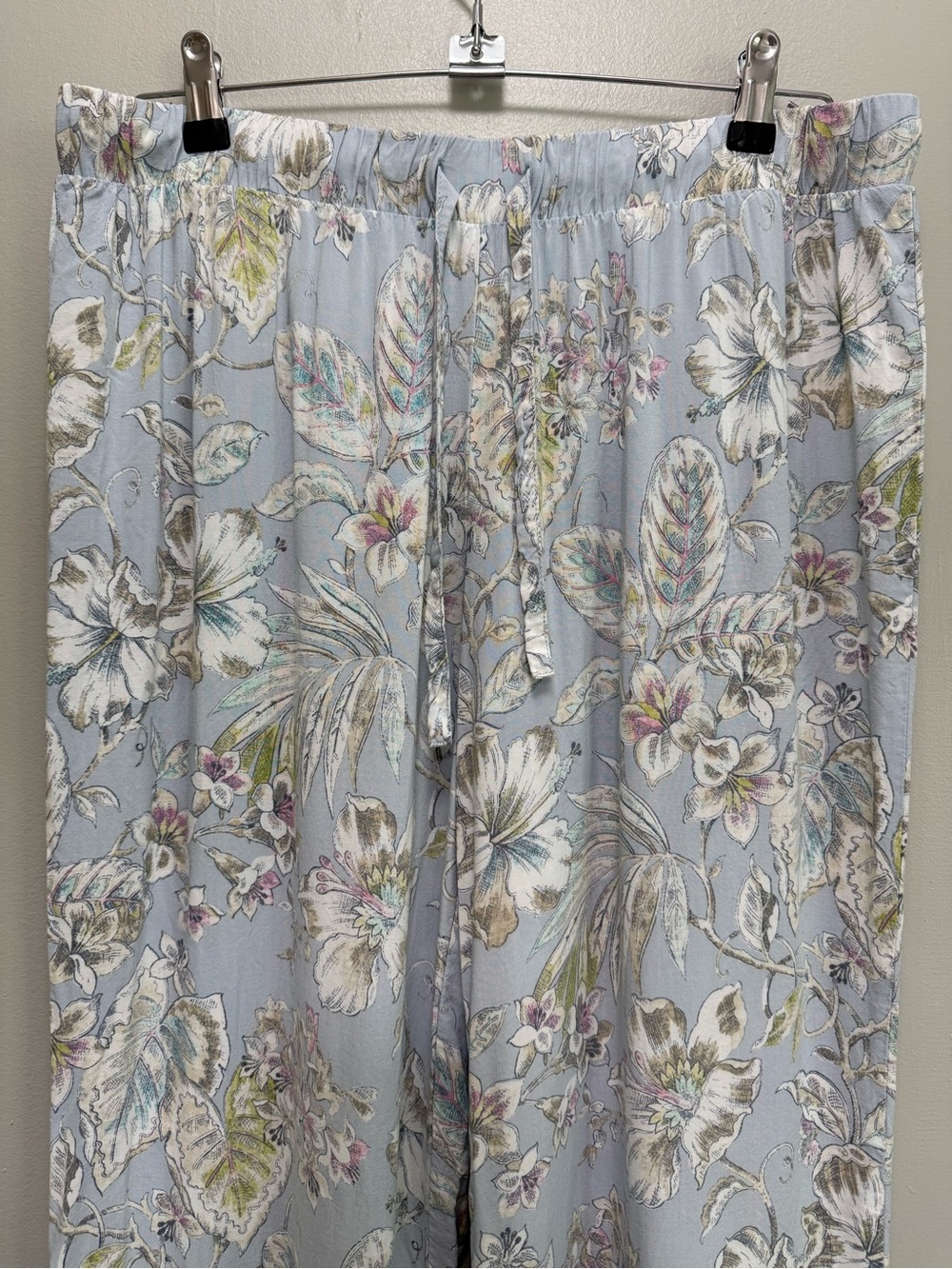 Light Blue Floral Drawstring lounge Pants